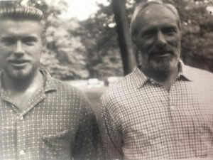 Herb Cochrane, founder of Allagash Canoe Trips with his son Warren. Herb's first trip on the Allagash was in 1947, and Allagash Canoe Trips is the longest continuously running guided canoe trip service in Maine.
